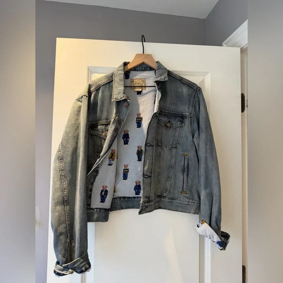 Polo Ralph Lauren Polo Bear Denim Jacket All-Over Bear Lining - Picture 4 of 4
